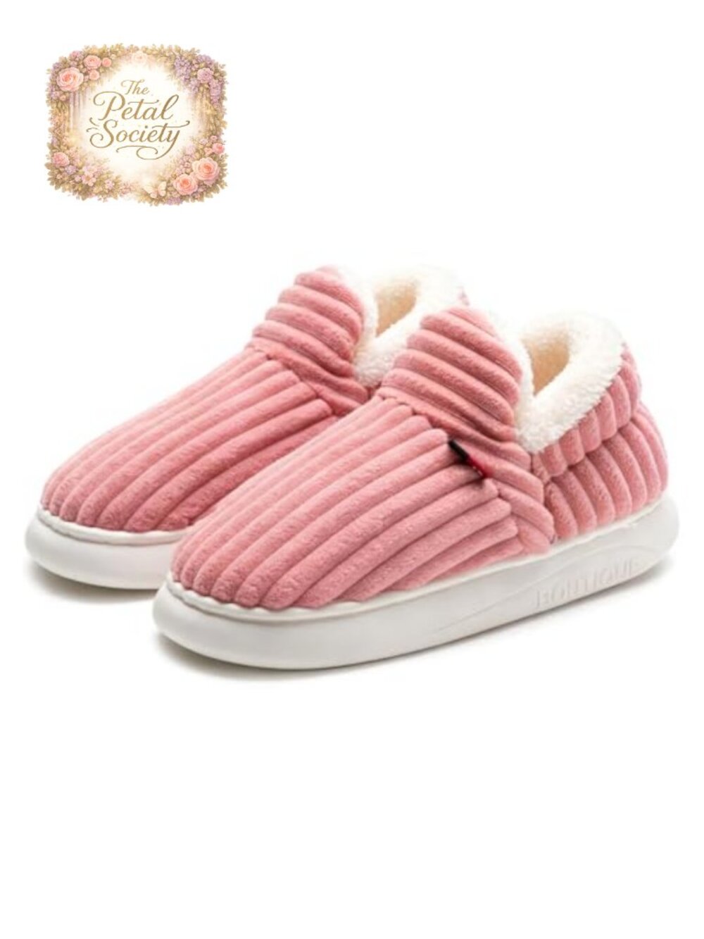 Fuzzy Fleece Lined House Slippers Plush Memory Foam Heel Cover